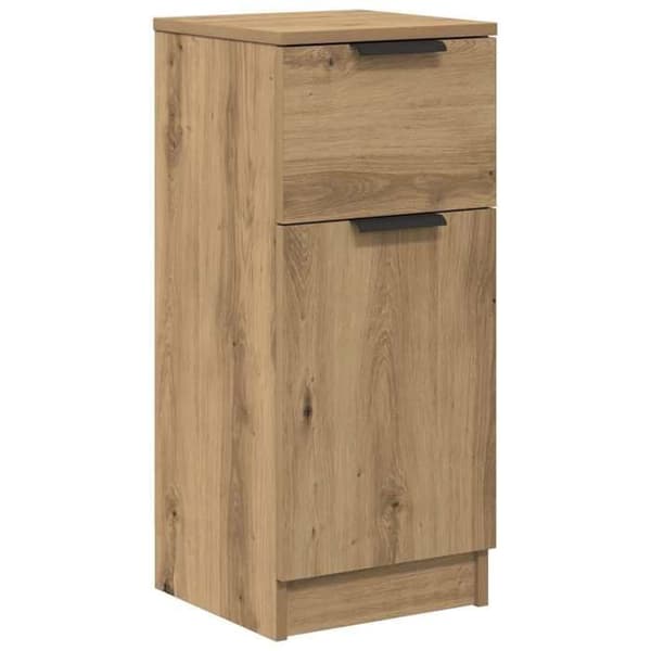 Maison Exclusive - Buffet i egetræ, håndlavet 30x30x70 cm, ingeniørtræ
