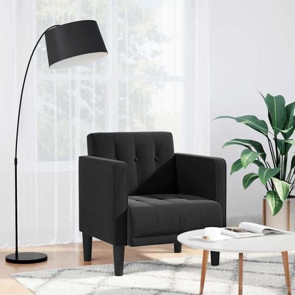 Maison Exclusive - Sofa stol med armlæn i sort velour 53 cm