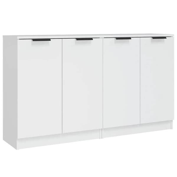 Buffé - 2 delar - Vit - 60 x 30 x 70 cm - Lättstädad ingenjörsträ Vit