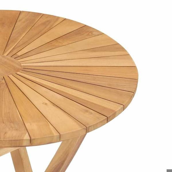 Fällbart trädgårdsbord - EXKLUSIV HEM - Ø 60 cm - Massivt teakträ - Fällbart - Väderbeständigt