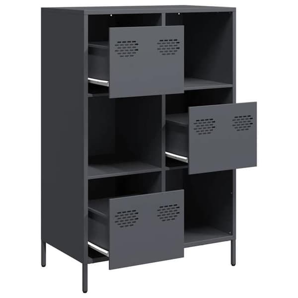 Maison Exclusive - Anthracite korkea buffet 68x39x103,5 cm terästä
