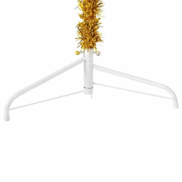 Maison Exclusive - Halv konstgjord julgran med guldstöd 210 cm Doré (stöd)