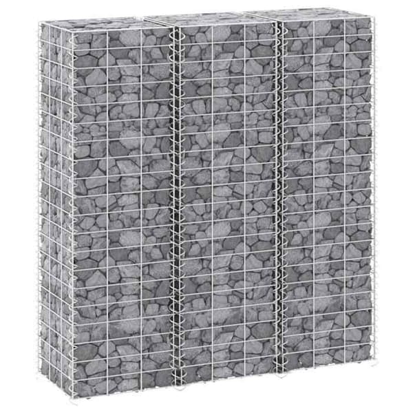 Maison Exclusive - Högsängar i gabion 3 st 30x30x100 cm Järn silver-