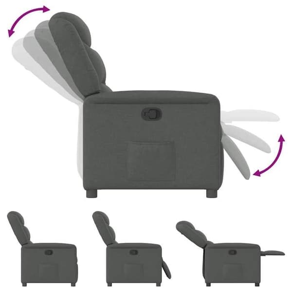 Maison Exclusive - Grått tyg reclinerfåtölj