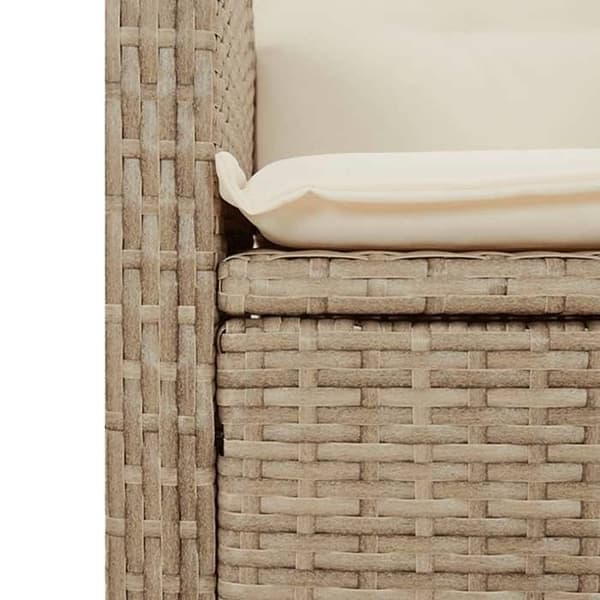 Maison Exclusive - Puutarhakalusteryhmä ja tyynyt 3 kpl Beige polyrottinki