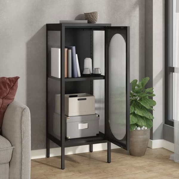 Maison Exclusive - Sort buffet 40x35x105 cm glas og stål