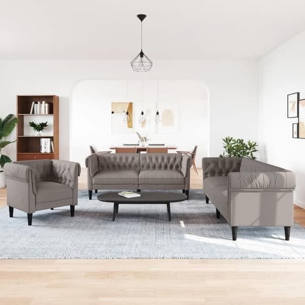 Maison Exclusive - 3 kpl taupe kangassohvasetti