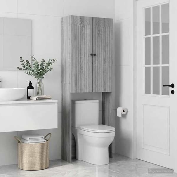 Maison Exclusive - Toilettskabe ALKMAAR Sonoma grå 66 x 25,5 x 190 cm
