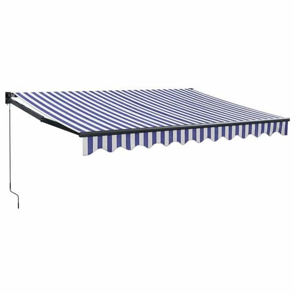 Maison Exclusive - Fällbart blått och vitt tak 3x2,5 m i tyg och aluminium