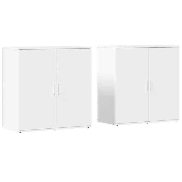 Maison Exclusive - Bufféer 2 st vit 79x38x80 cm ingenjörsträ