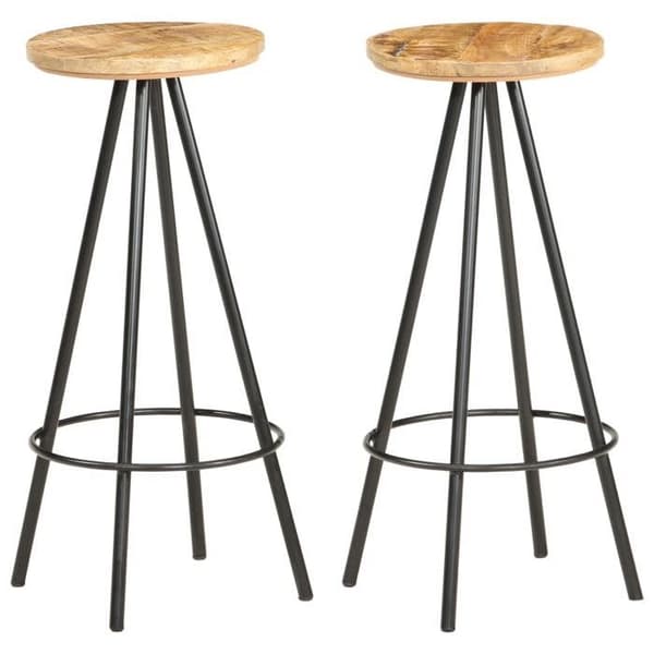 Maison Exclusive - Barstolar set om 2 i rå mangoträ Rått mangoträ