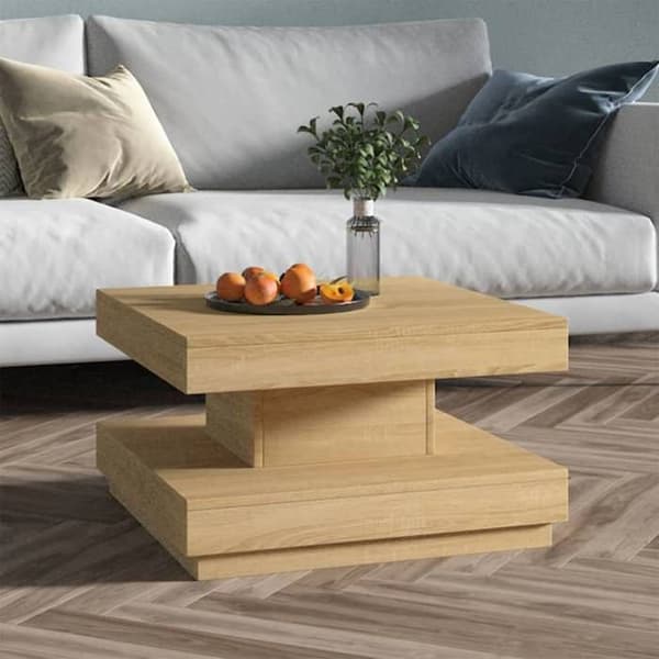 Maison Exclusive - Vaalea ruskea sohvapöytä 60x60x35 cm MDF Ljuste brun