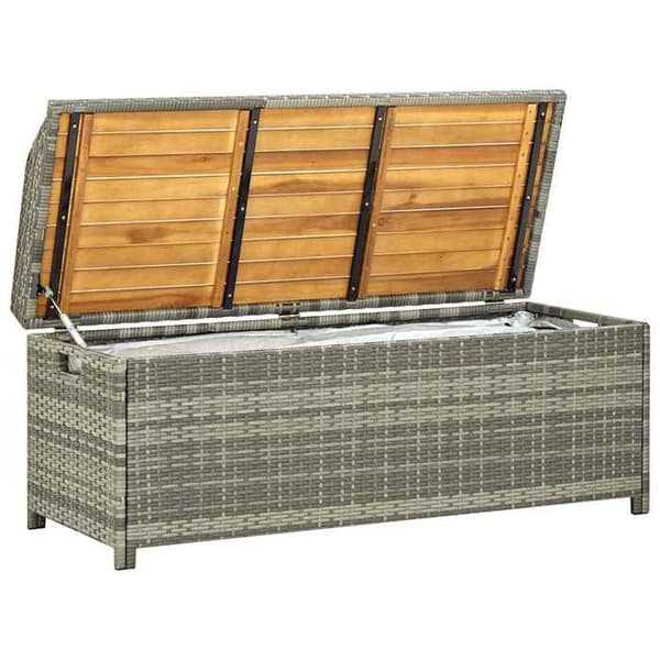 Maison Exclusive - Trädgårdsförvaringsbänk 120 cm Flätad resin Grå