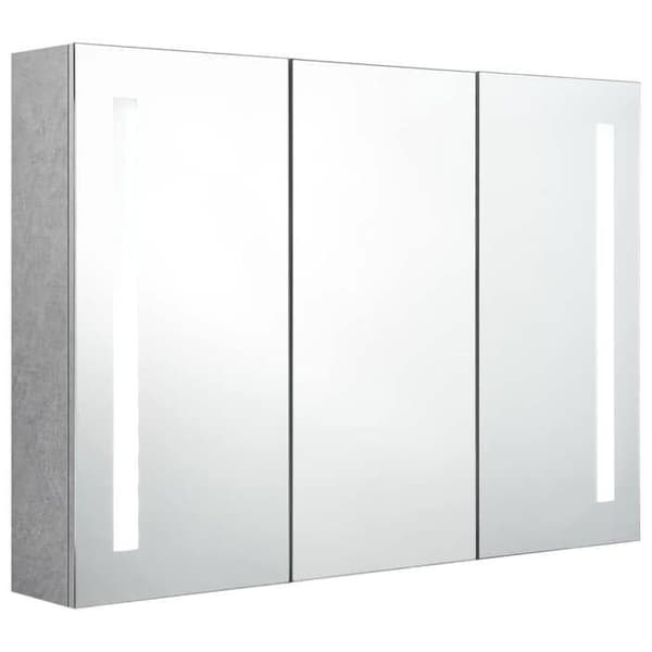Maison Exclusive - Badeværelsesskab med LED-spejl Grå beton 89x14x62 cm