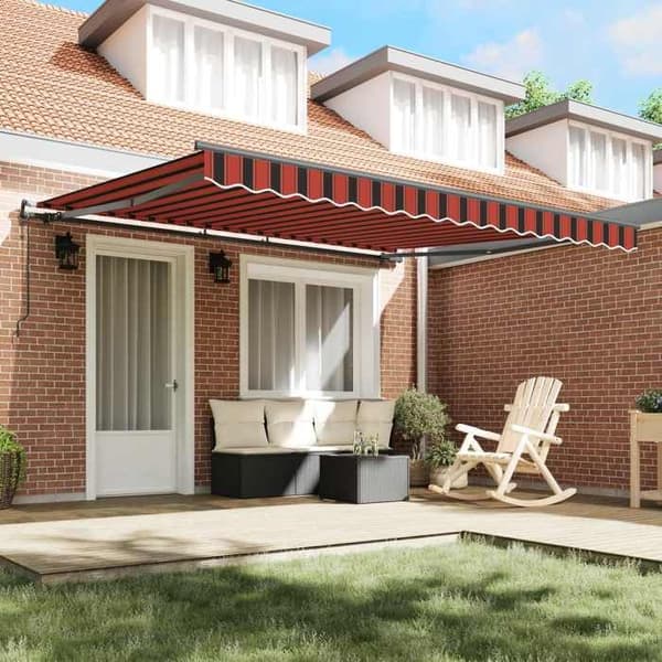 Maison Exclusive - Fällbart tak i orange och brunt 400 × 350 cm