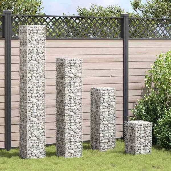 Maison Exclusive - Högsängar i gabion 4 st 30x30x50/100/150/200 cm Järn silver-