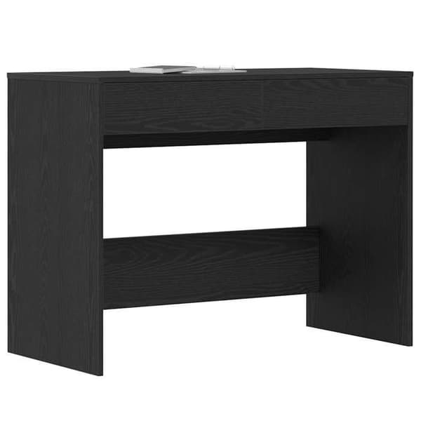 Maison Exclusive - Kontor i sort egetræ 101x50x76,5 cm Ingeniørtræ svart ek