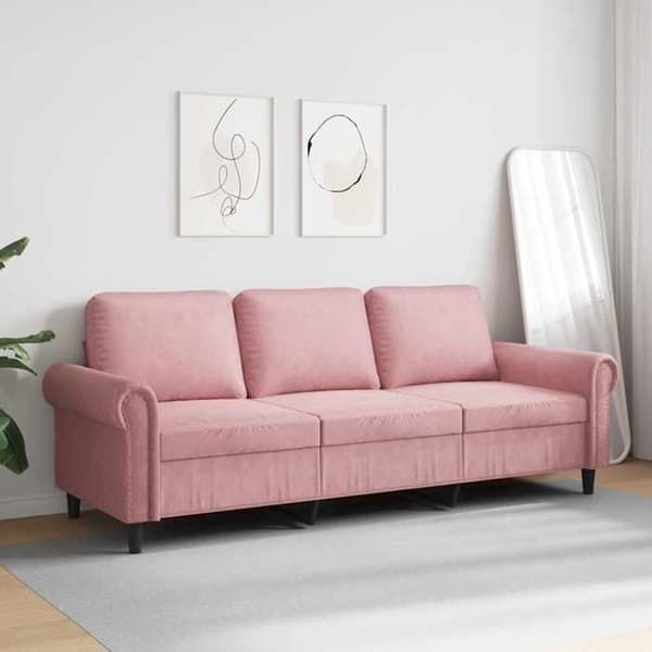 Maison Exclusive - Soffa 3-sits Rosa 180 cm Sammet