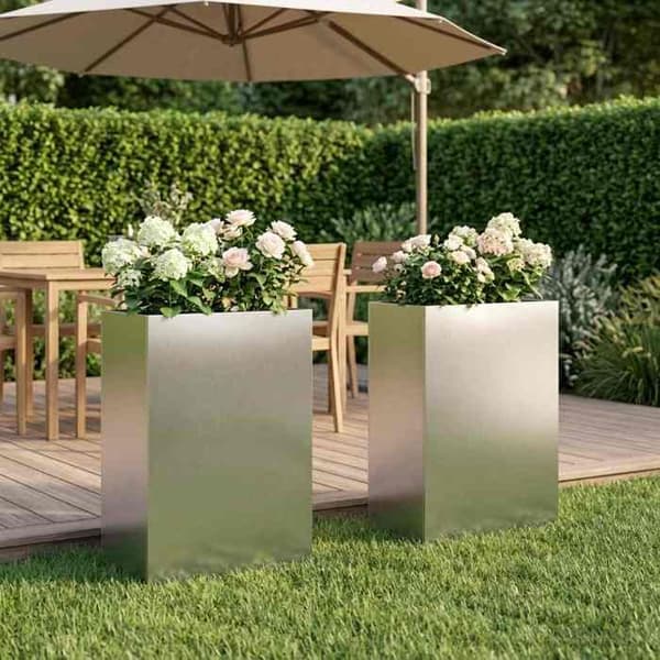 Maison Exclusive - Trädgårdskrukor 2 st Silver 40 x 30 x 75 cm