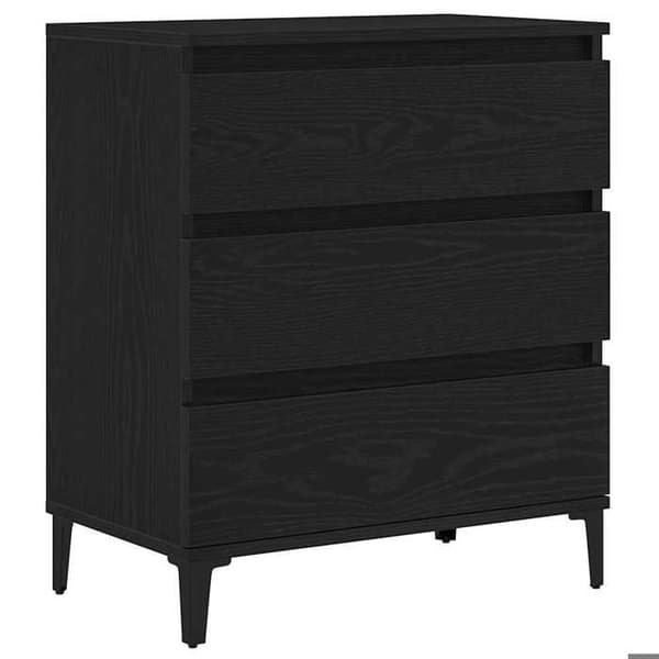 Maison Exclusive - Buffet Sort egetræ 60 x 35 x 70 cm Ingeniørtræ svart ek