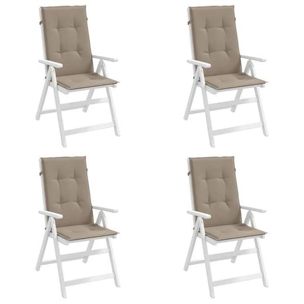 Stolepuder - EKSKLUSIV HUS - Høj ryg - Sæt med 4 - Taupe - UV-bestandig polyester Mol
