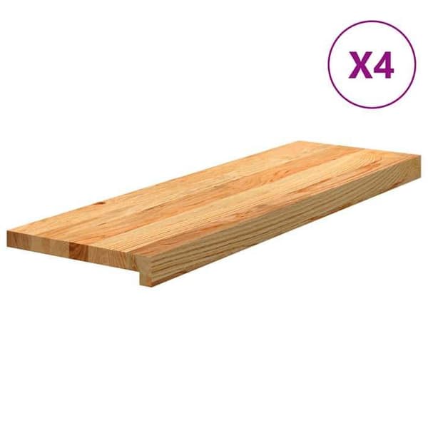 Trappe - EKSKLUSIV HUS - 4 dele - Massivt egetræ - 80x30x2 cm - Lys brun ljusbrun