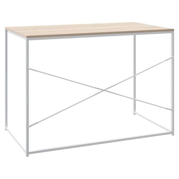 Maison Exclusive - Hvid egetræ computerbord 110x60x70 cm Ingeniørtræ