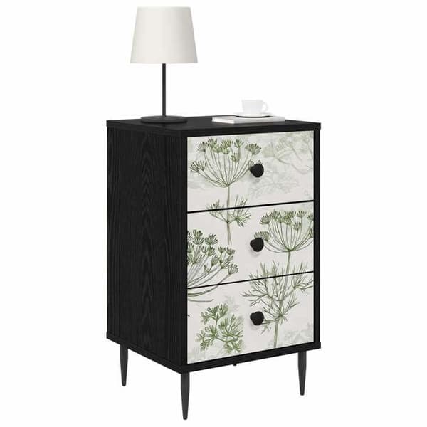 Maison Exclusive - Nattens bord GOTHA 2 stk Sort eg 36 x 33 x 61 cm