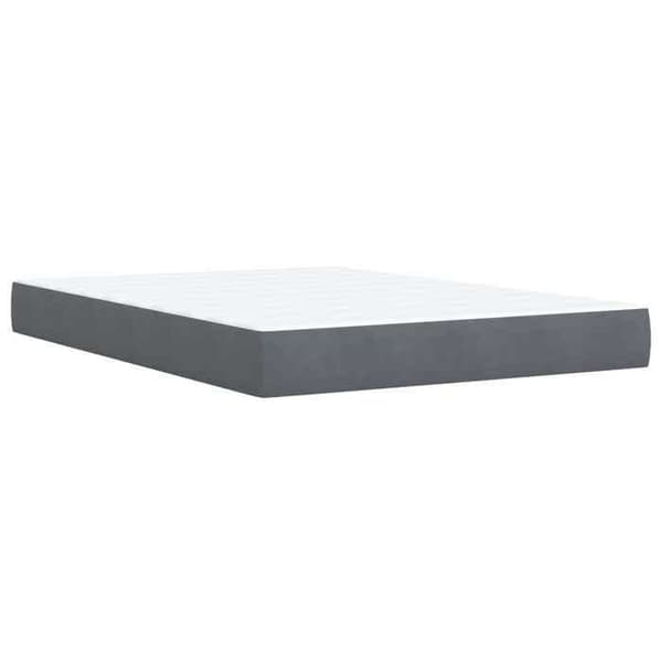 Maison Exclusive - Boxspring säng med madrass Mörkgrå 160 x 200 cm Sammet