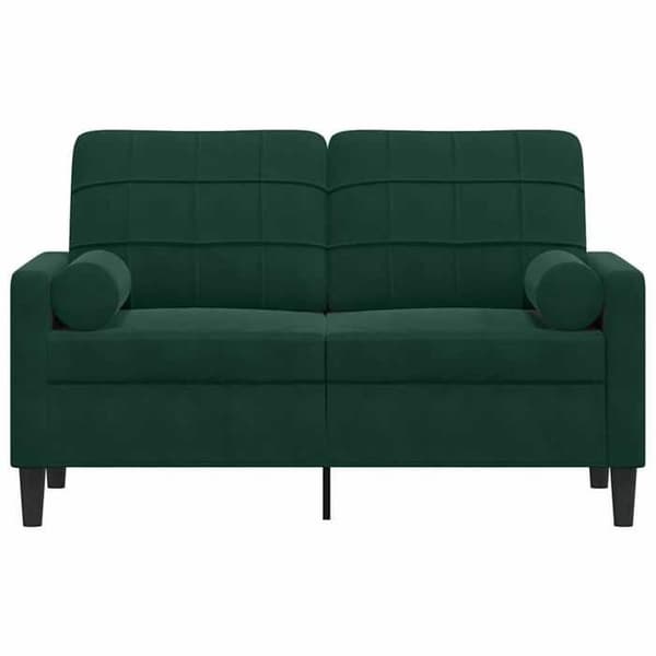 Maison Exclusive - Soffa 2 platser med mörkgröna kuddar 120 cm sammet