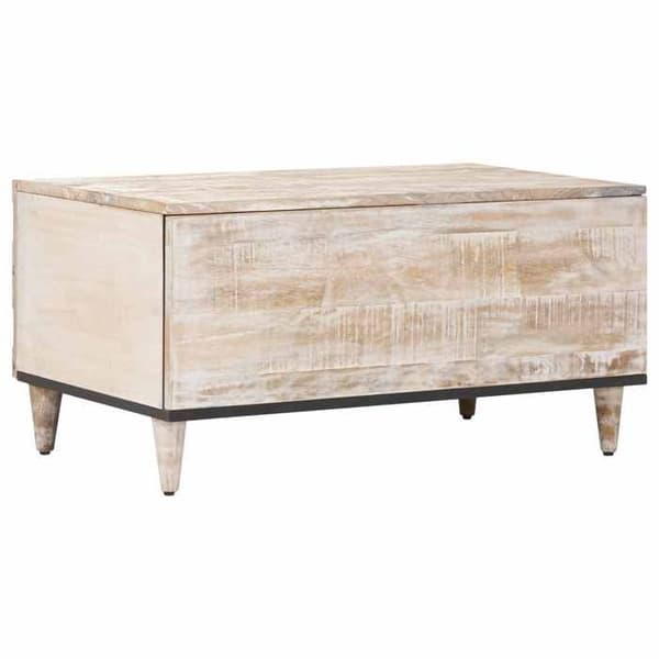 Bord - EKSKLUSIV HUS - 80 x 50 x 40 cm - Massivt mangotræ - Rektangulær - Hvid Vit