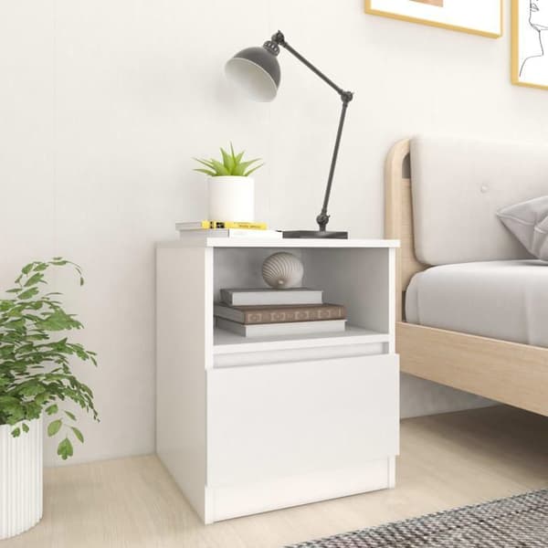 Maison Exclusive - Sängbord vit 40x40x50 cm ingenjörsträ Vit