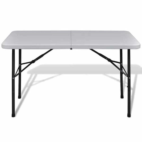 Maison Exclusive - Fällbart trädgårdsbord 122 cm vitt i HDPE