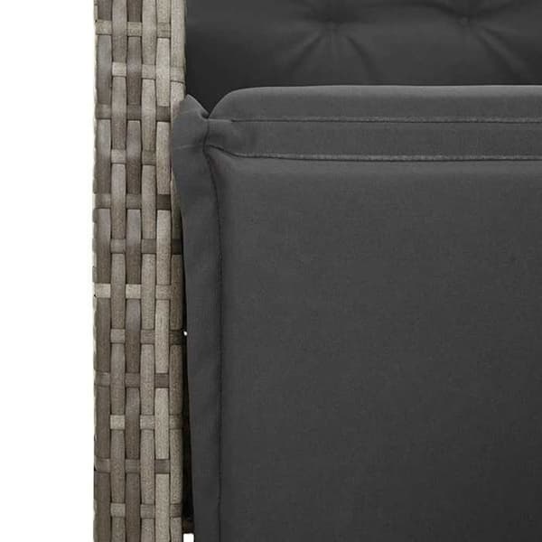 Maison Exclusive - Trädgårdsset 5 delar med grå kuddar i flätad resin
