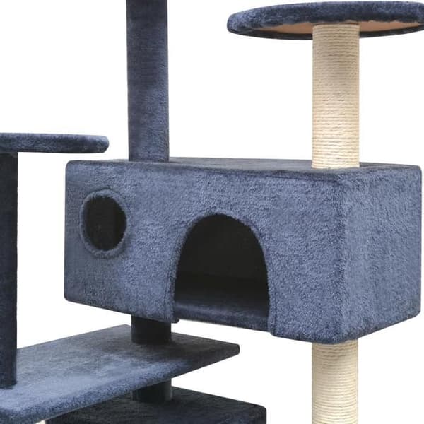 Maison Exclusive - Kattekradsetræ med sisal kløer 125 cm Mørkeblå Mörkblå