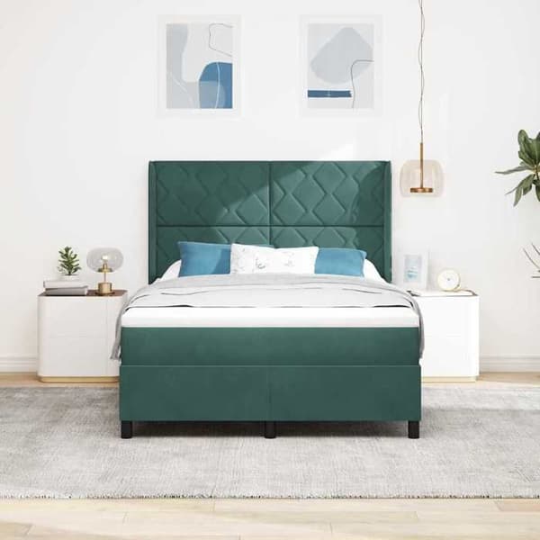 Maison Exclusive - Jousipatja LED-nauhoilla Vihreä 140 x 190 cm Sametti Grön