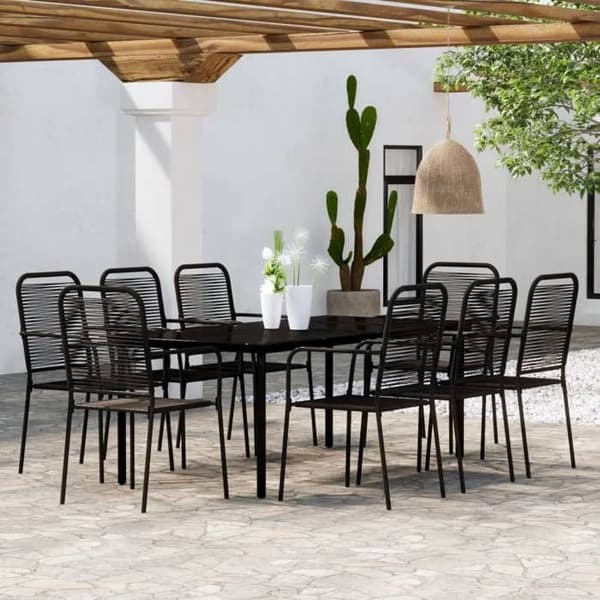 Maison Exclusive - Trädgårdsset 9 delar Svart