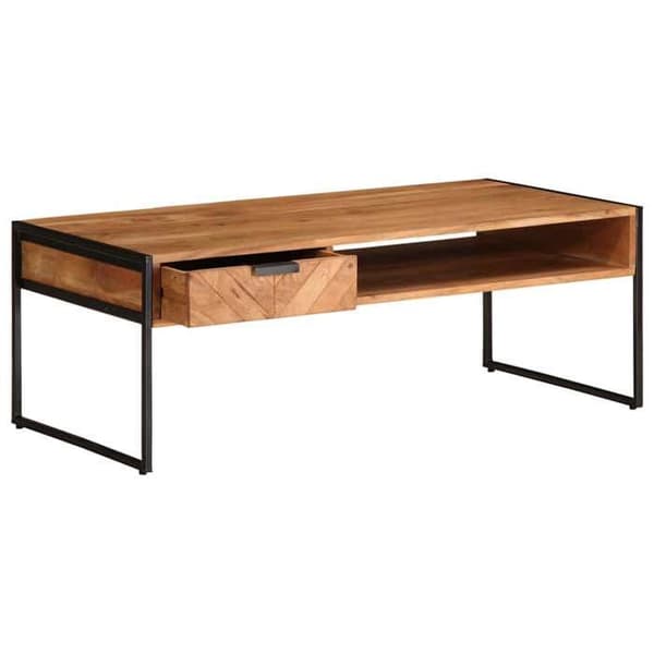 Bord - EKSKLUSIV HUS - 110x55x40 cm - Massivt akacietræ - Stort opbevaring - Rektangulær