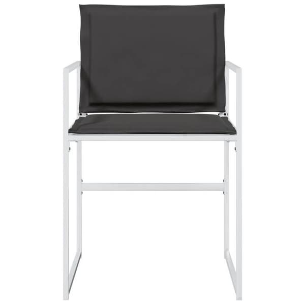Maison Exclusive - Trädgårdsstolar med kuddar, set om 4, vit stål/textilene Vit