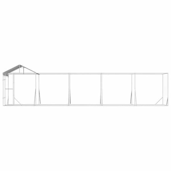 Maison Exclusive - Ulkoilma koirankoppi hopeakatolla 10x2x2,5 m