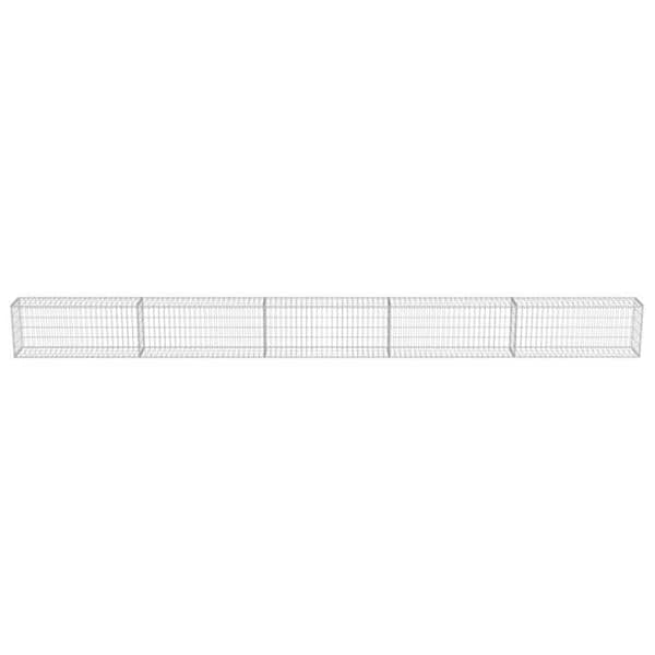 Maison Exclusive - Gabionvägg med galvaniserade stålskydd 600x30x50 cm silver-