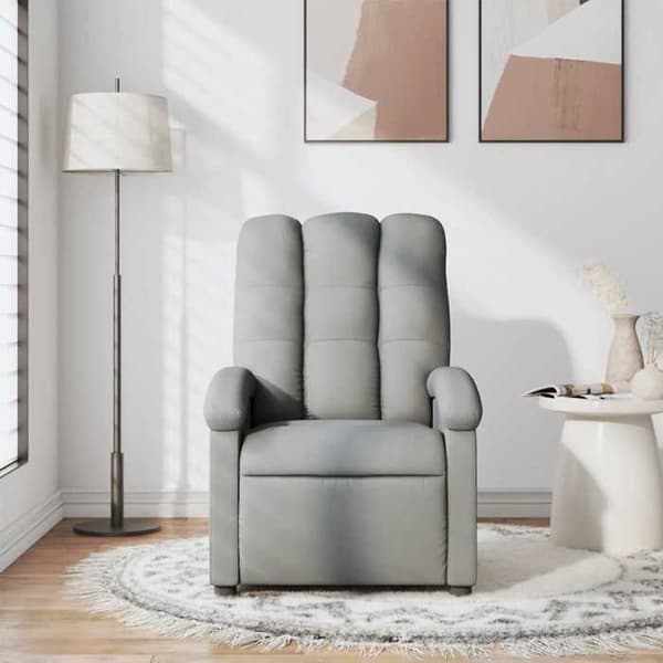 Maison Exclusive - Lätt grå massagefåtölj med lutning i tyg
