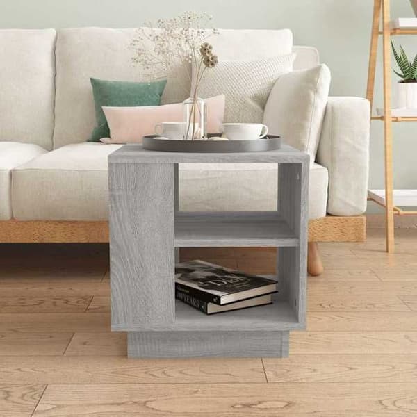 Maison Exclusive - Sonoma grå sofabord 40x40x43 cm Ingeniørtræ