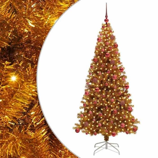 Julgran - EXKLUSIVT HEM - PET - 180 cm - Guld - LED USB gyllene