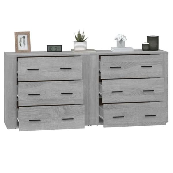 Maison Exclusive - Buffets 2 kpl sonoma harmaa insinööripuuta