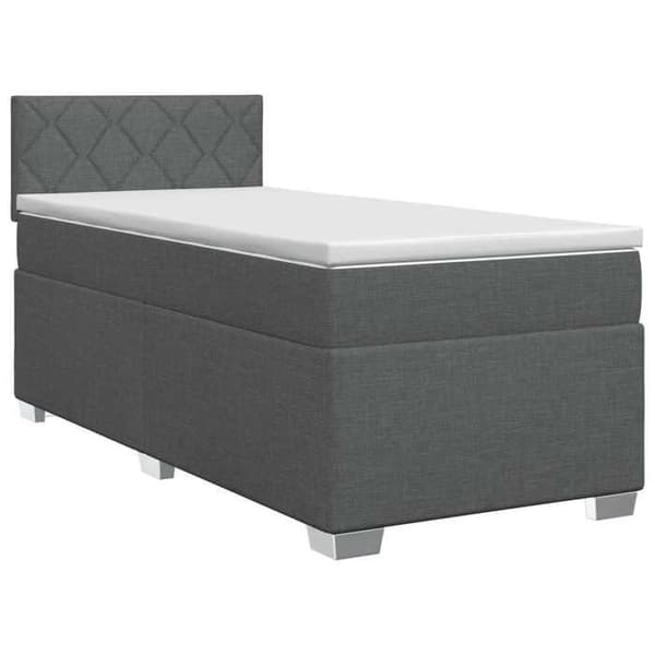 Maison Exclusive - Boxspring-sänky tummanharmaalla patjalla 100 x 200 cm Kangas Mörkgrå