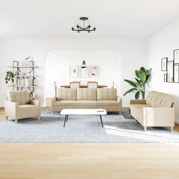 Maison Exclusive - 3 kpl:n sohvasetti, kerma, kangas