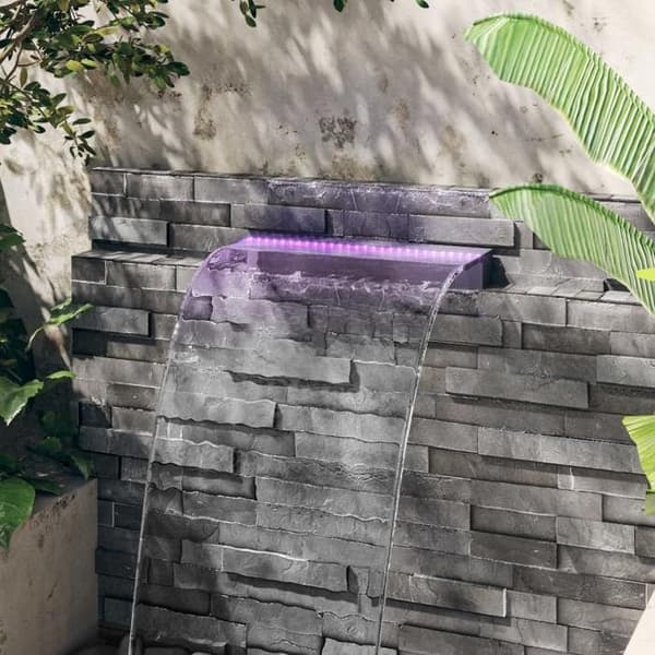 Maison Exclusive - Utlopp för vattenfall med RGB LED Akryl 60 cm Grå och klar
