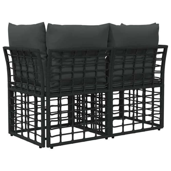Utomhussoffa - EXKLUSIVT HUS - Loveseat 2 platser - Polyrotin & pulverlackerad stål - Grå - Modulär design