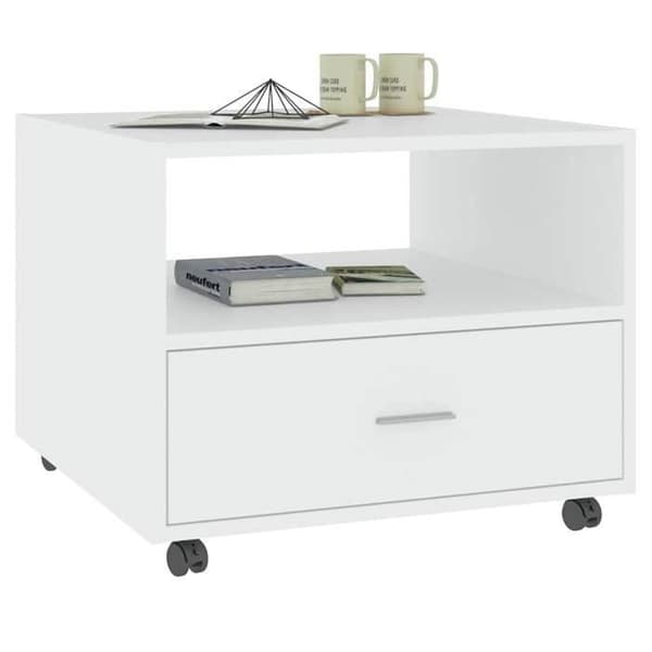 Maison Exclusive - Låg bord vit 55x55x40 cm ingenjörsträ Vit